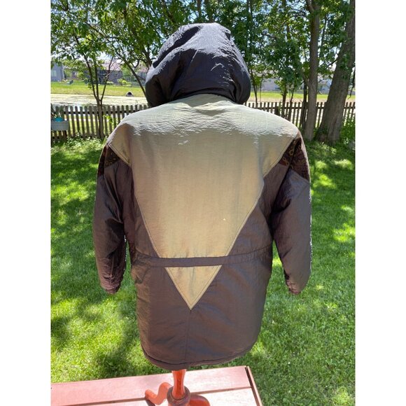 Vintage Atlantic Highlands Hooded Patchwork Jacket With Velvet Accents & Zipper - Picture 6 of 8